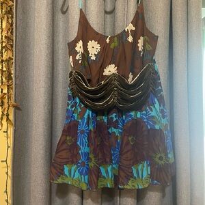 Anna sui floral velvet top